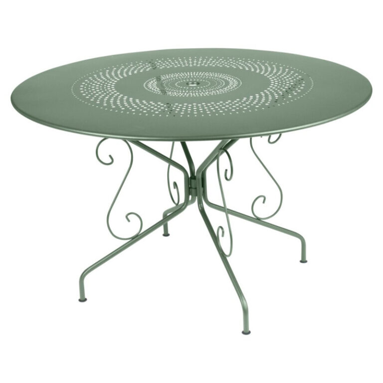 FERMOB - Table à manger ronde FERMOB Montmartre 117cm en métal - 17 coloris