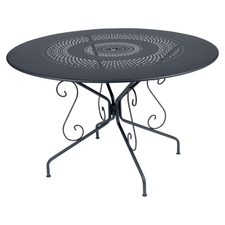 FERMOB - Table à manger ronde FERMOB Montmartre 117cm en métal - 17 coloris