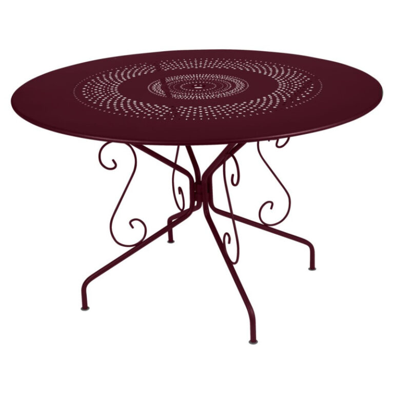 FERMOB - Table à manger ronde FERMOB Montmartre 117cm en métal - 17 coloris