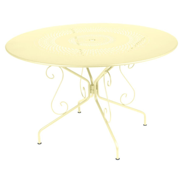FERMOB - Table à manger ronde FERMOB Montmartre 117cm en métal - 17 coloris