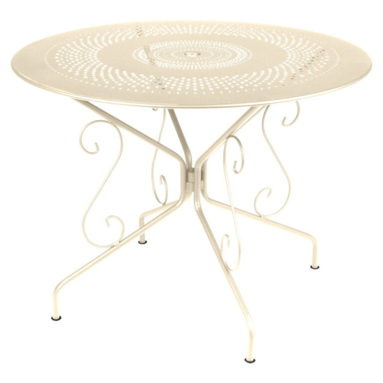 FERMOB - Table à manger ronde FERMOB Montmartre 96cm en métal - 17 coloris