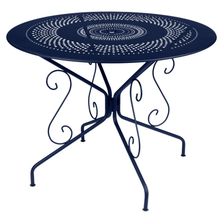 FERMOB - Table à manger ronde FERMOB Montmartre 96cm en métal - 17 coloris