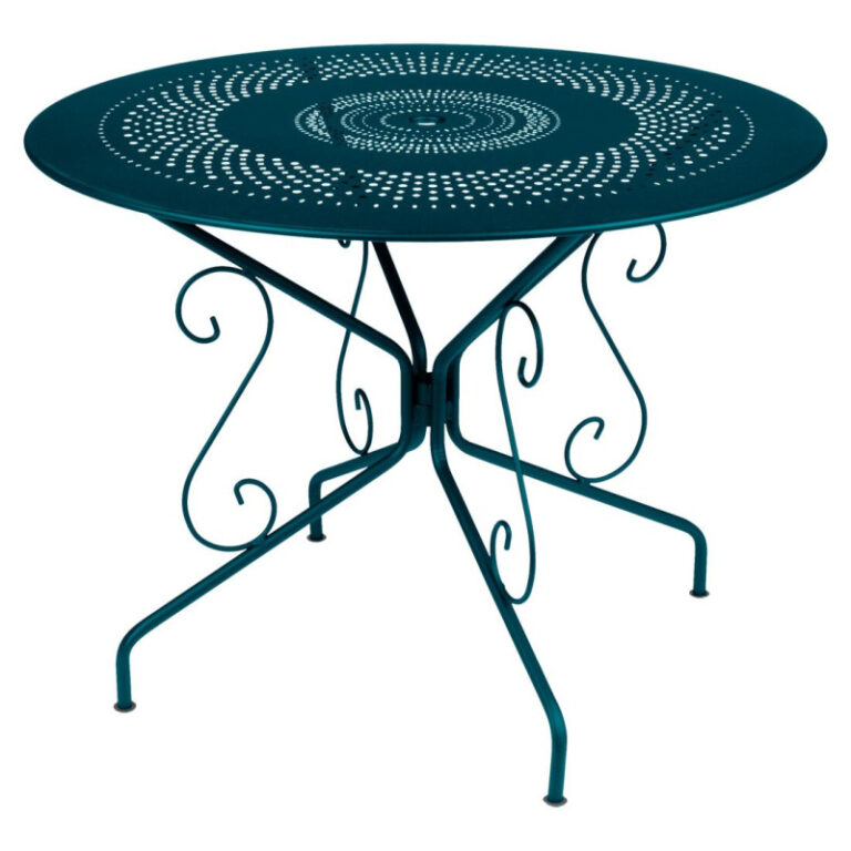 FERMOB - Table à manger ronde FERMOB Montmartre 96cm en métal - 17 coloris
