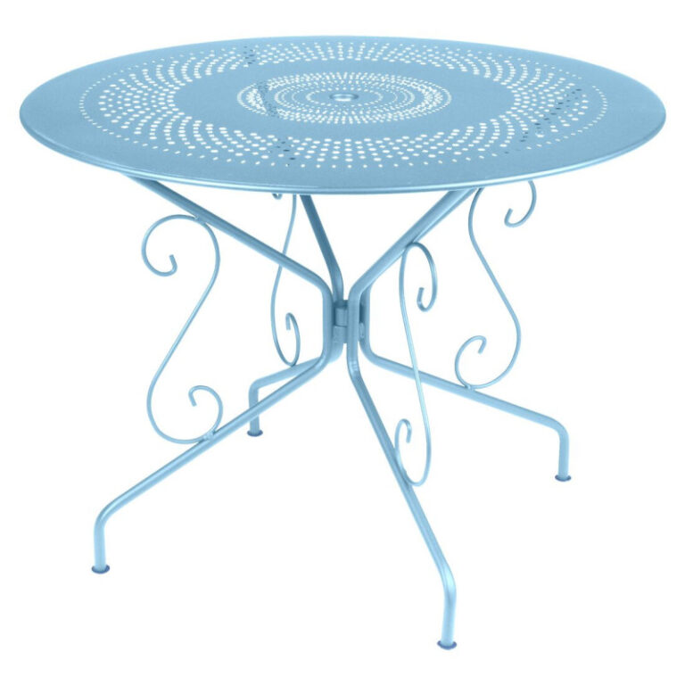 FERMOB - Table à manger ronde FERMOB Montmartre 96cm en métal - 17 coloris