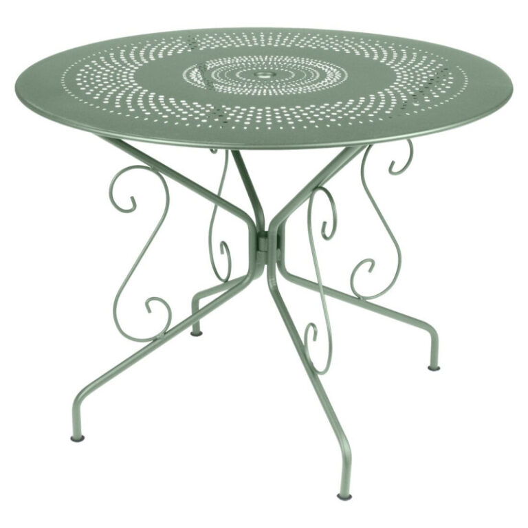 FERMOB - Table à manger ronde FERMOB Montmartre 96cm en métal - 17 coloris