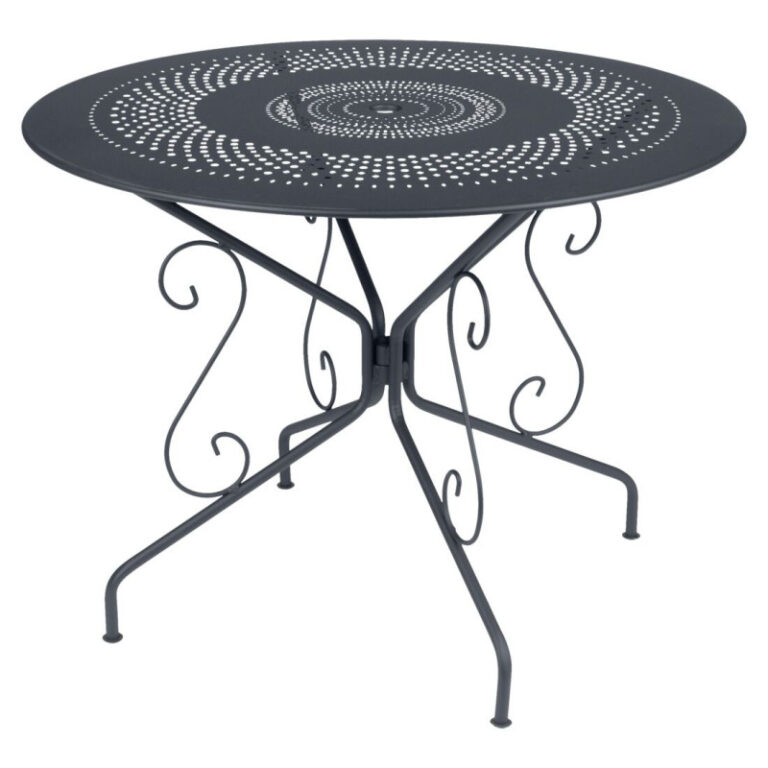 FERMOB - Table à manger ronde FERMOB Montmartre 96cm en métal - 17 coloris