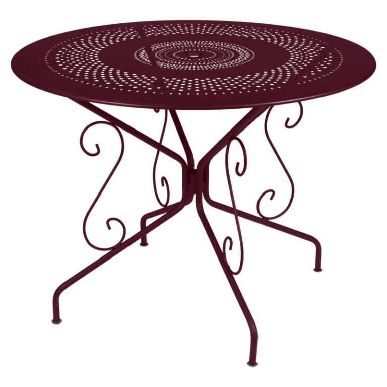 FERMOB - Table à manger ronde FERMOB Montmartre 96cm en métal - 17 coloris