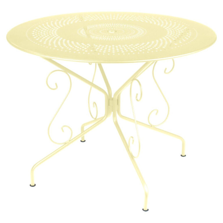 FERMOB - Table à manger ronde FERMOB Montmartre 96cm en métal - 17 coloris