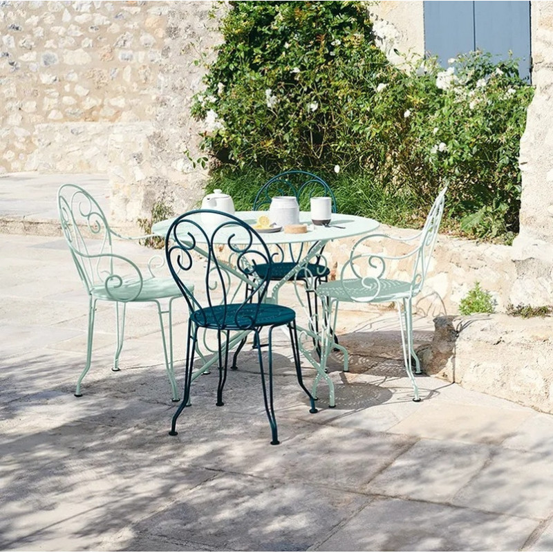 table a manger ronde fermob montmartre 96cm en metal 25 coloris FERMOB - Table à manger ronde FERMOB Montmartre 96cm en métal - 17 coloris