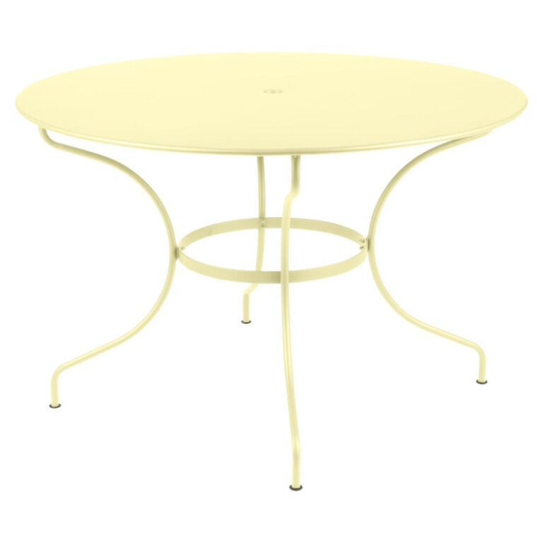 FERMOB - Table à manger ronde FERMOB Opéra+ 117cm en métal - 25 coloris