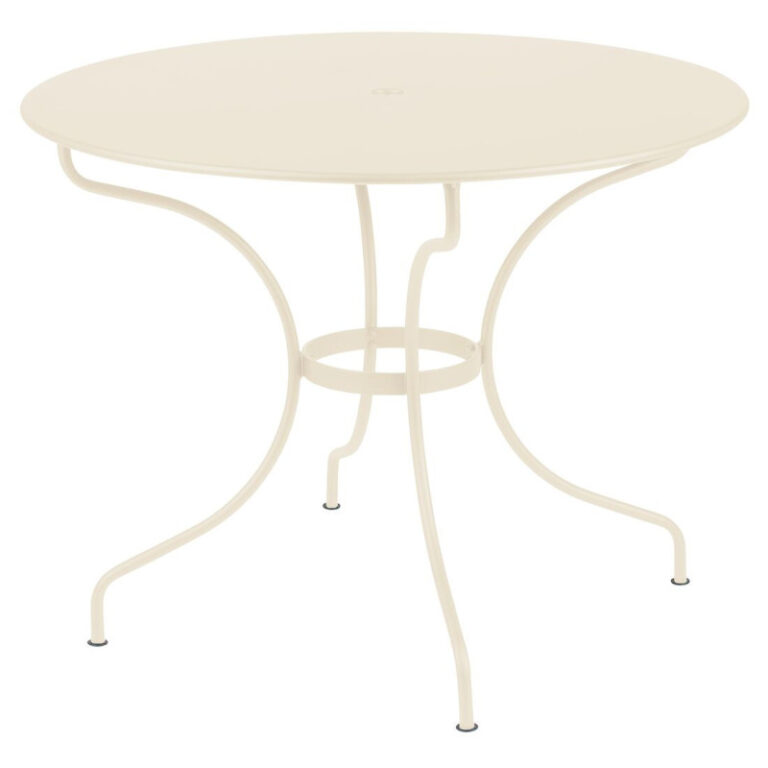 FERMOB - Table à manger ronde FERMOB Opéra+ 96cm en métal - 25 coloris