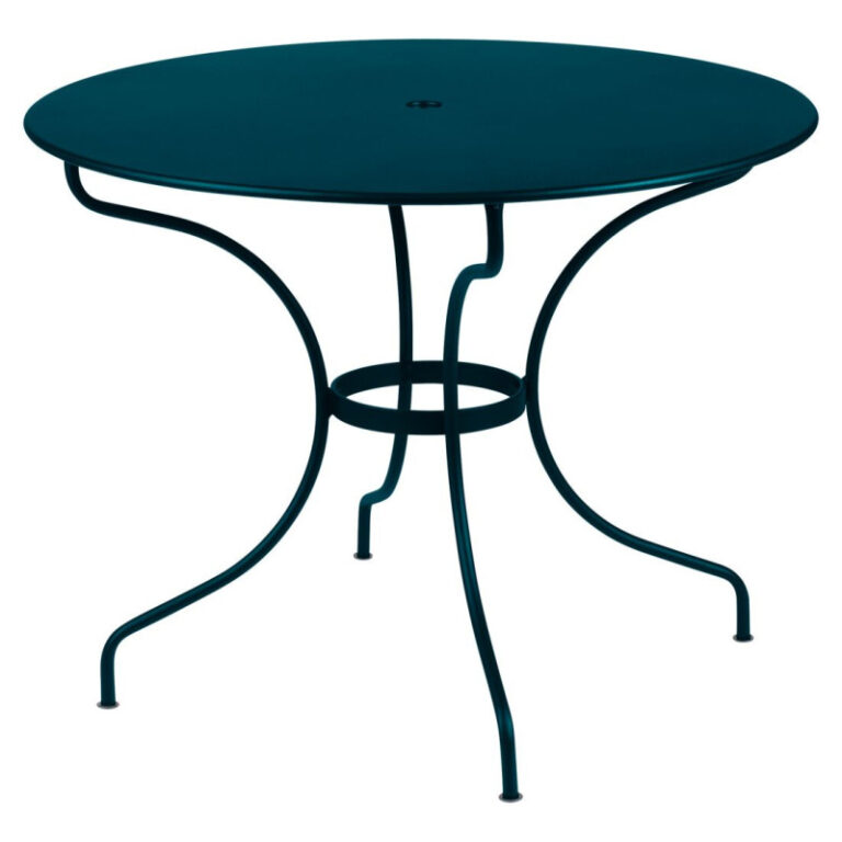 FERMOB - Table à manger ronde FERMOB Opéra+ 96cm en métal - 25 coloris