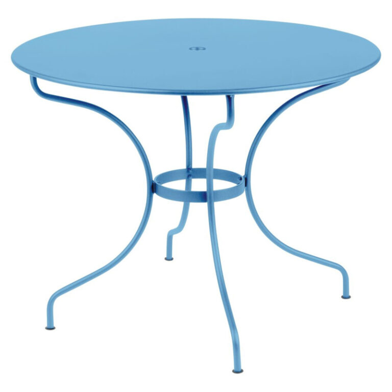 FERMOB - Table à manger ronde FERMOB Opéra+ 96cm en métal - 25 coloris