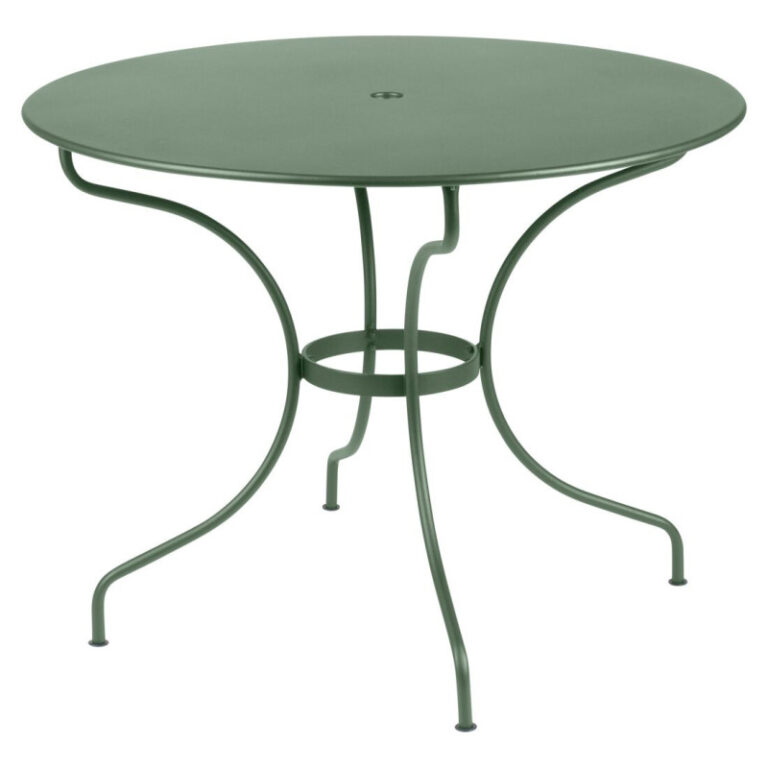 FERMOB - Table à manger ronde FERMOB Opéra+ 96cm en métal - 25 coloris