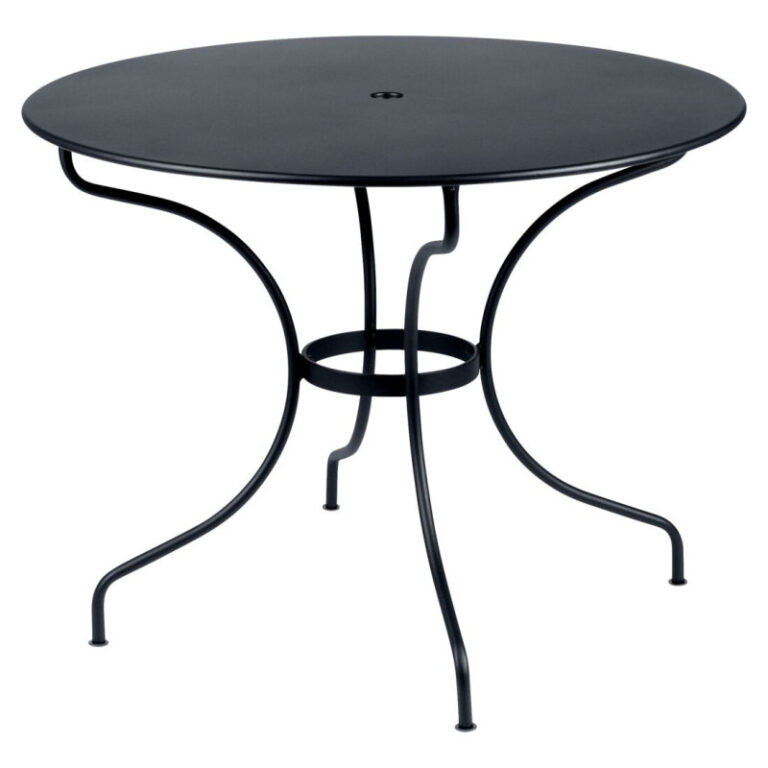 FERMOB - Table à manger ronde FERMOB Opéra+ 96cm en métal - 25 coloris