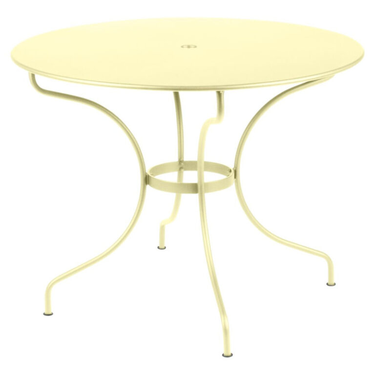 FERMOB - Table à manger ronde FERMOB Opéra+ 96cm en métal - 25 coloris