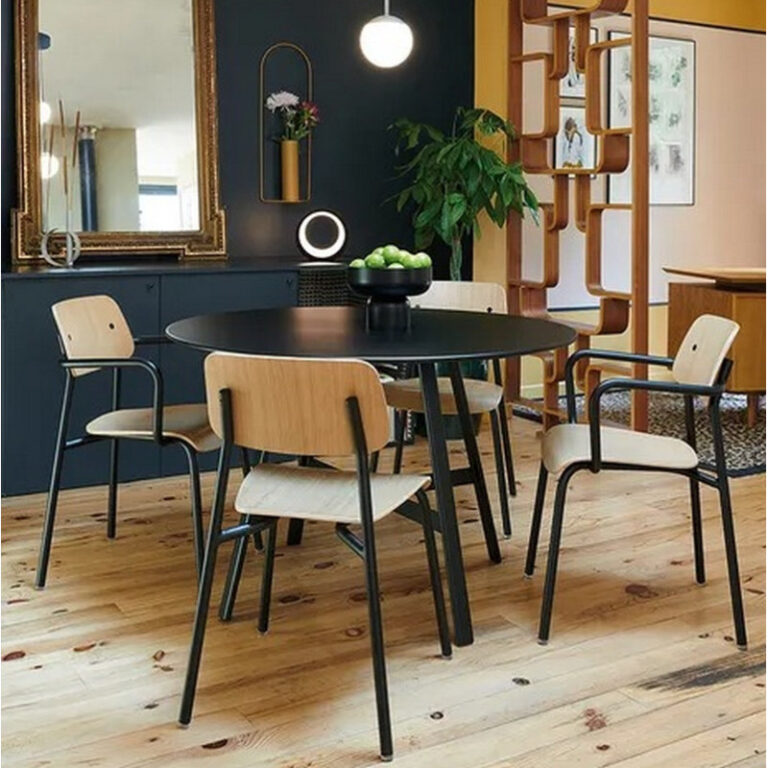 FERMOB - Table à manger ronde FERMOB So'o 117cm en métal - 25 coloris