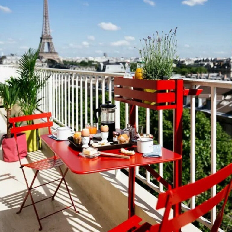 FERMOB - Table balcon rectangulaire FERMOB Bistro 57x77cm en métal - 25 coloris