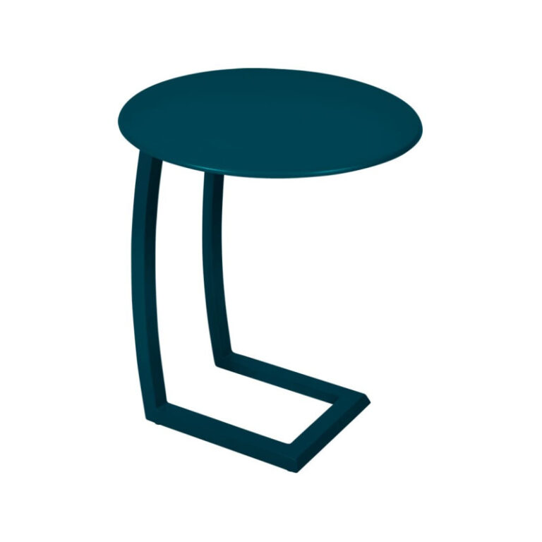 FERMOB - Table basse déportée ronde FERMOB Alizé 48cm en métal - 25 coloris