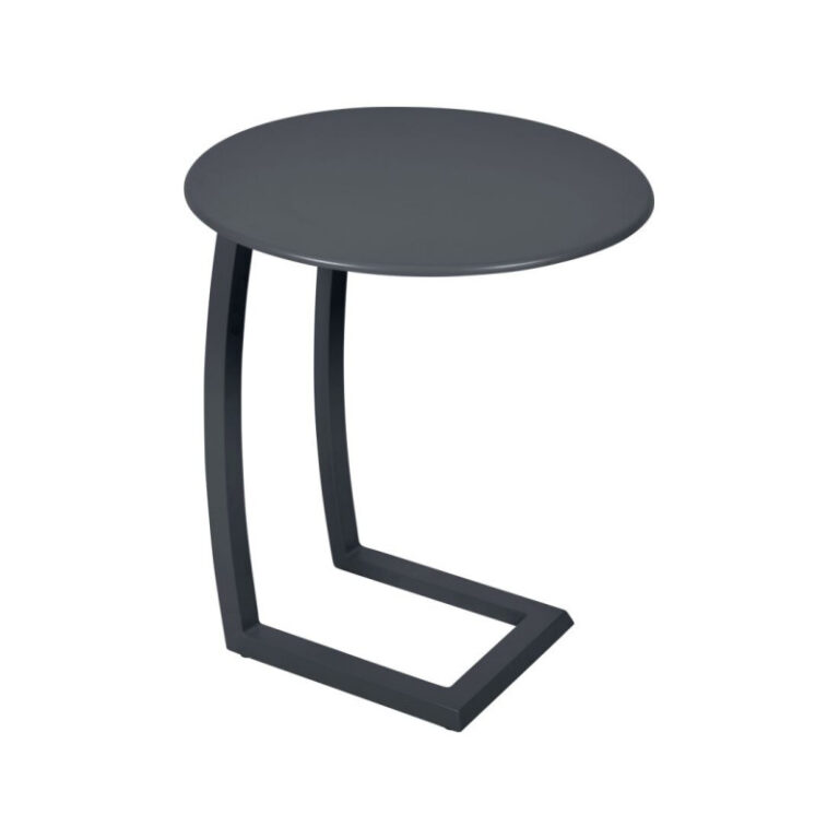 FERMOB - Table basse déportée ronde FERMOB Alizé 48cm en métal - 25 coloris