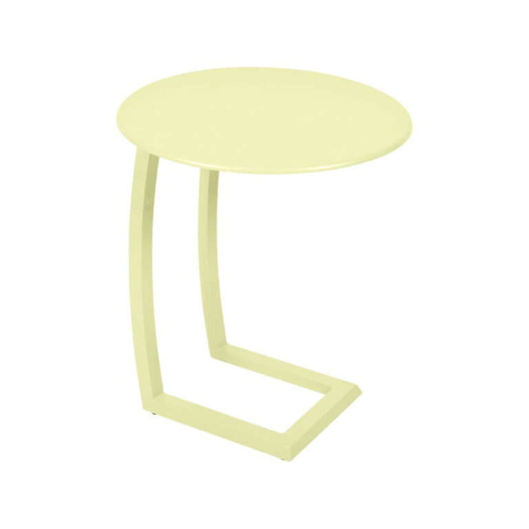 FERMOB - Table basse déportée ronde FERMOB Alizé 48cm en métal - 25 coloris