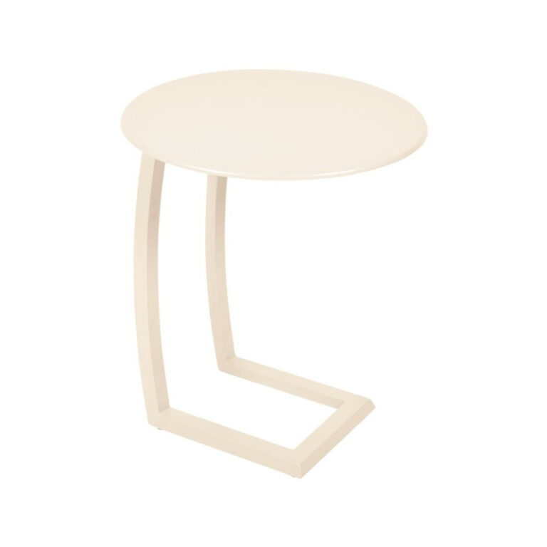 FERMOB - Table basse déportée ronde FERMOB Alizé 48cm en métal - 25 coloris
