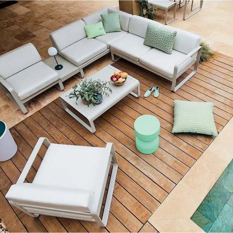 FERMOB - Table basse rectangulaire FERMOB Bellevie 103x75cm en métal - 25 coloris
