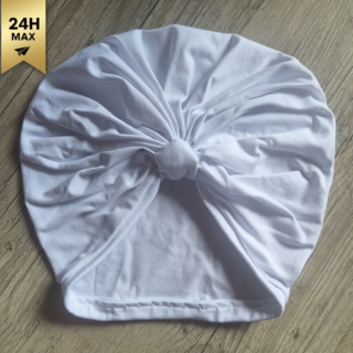 La Fabrique À DeDeuh - Turban simple jersey extensible blanc – adulte – Expédié sous 24h