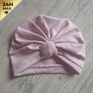 Turban simple jersey extensible vieux rose – Naissance/Maternité – Expédié sous 24h par la marque La Fabrique À DeDeuh La Fabrique À DeDeuh - Turban simple jersey extensible vieux rose – Naissance/Maternité – Expédié sous 24h