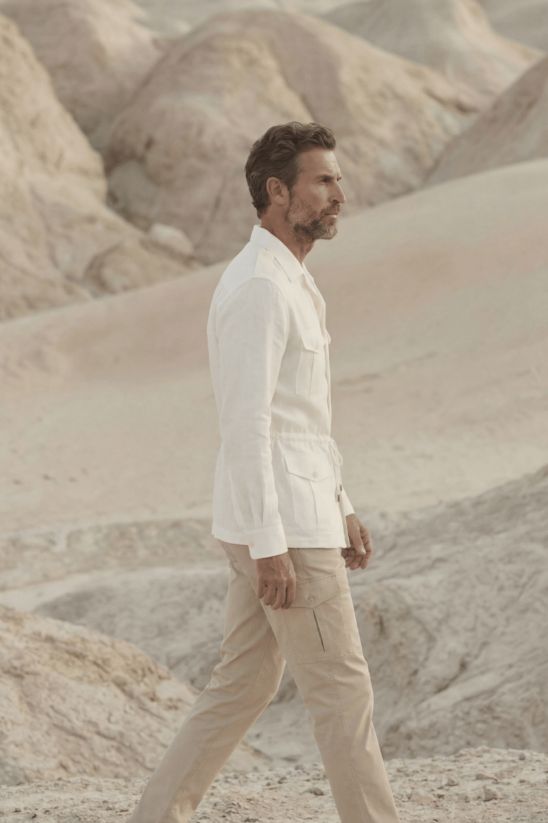 Coulange - U51 Veste Saharienne Lin blanc – 3XL