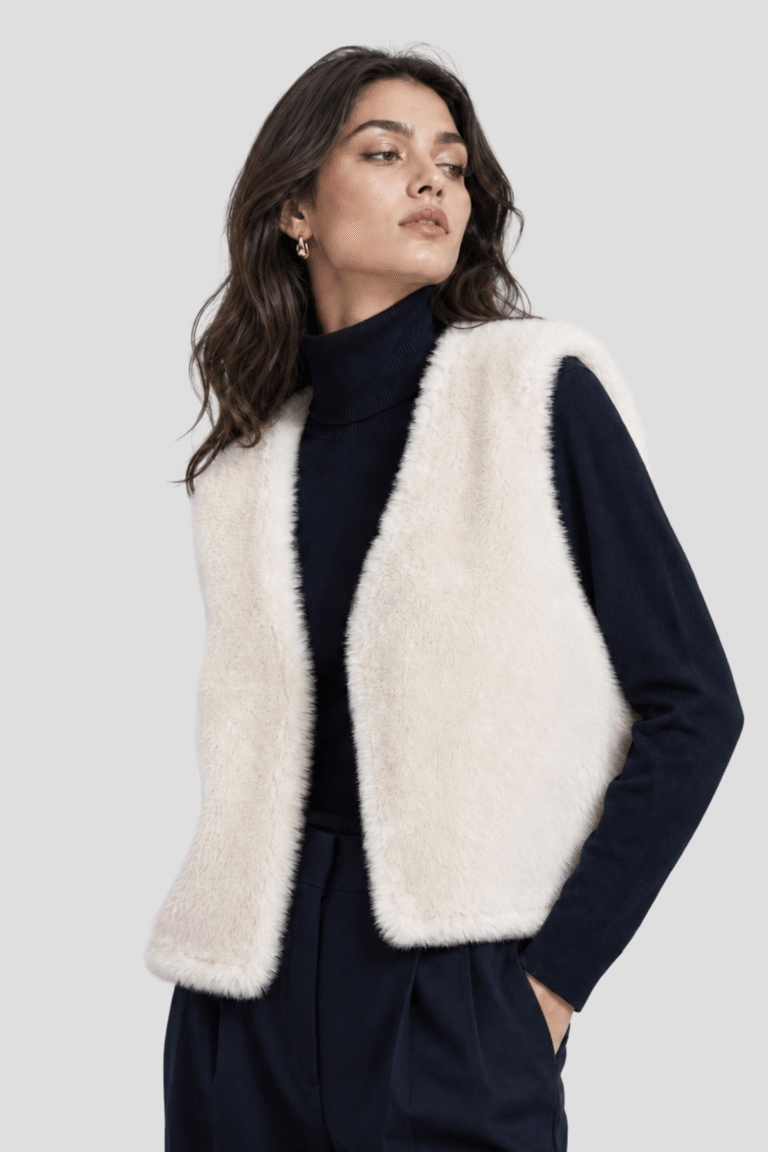 Coulange - Veste sans manches réversible drap de cachemire U35 – 46