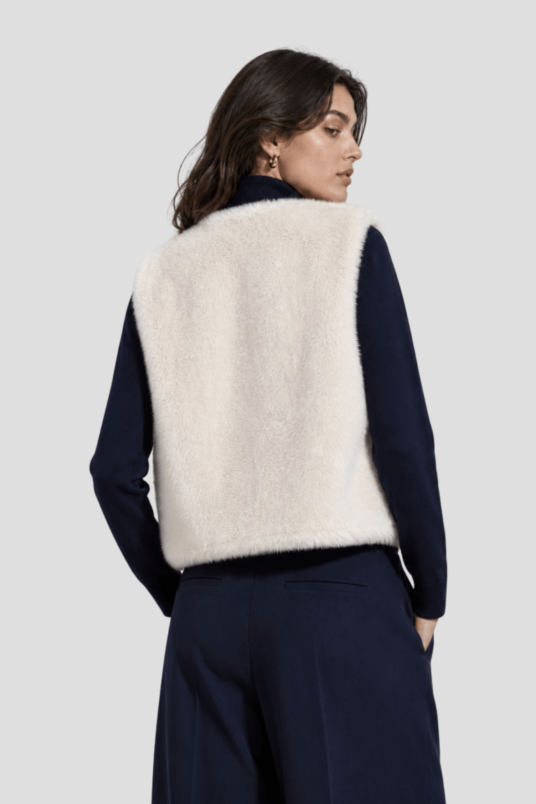 Coulange - Veste sans manches réversible drap de cachemire U35 – 46