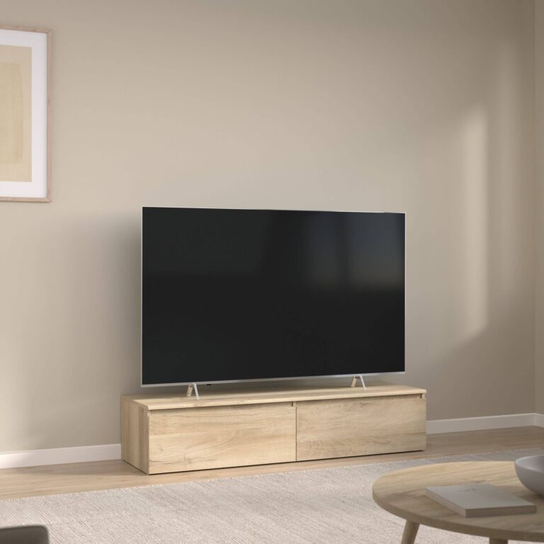 ESSENTIELS PAR CAMIF - Meuble TV décor bois 2 tiroirs Pedro