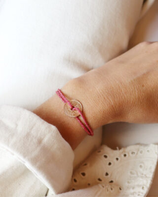 Bracelet Louvre – 5 centimes or – Rose Irisé par la marque LE SOU FRANÇAIS LE SOU FRANÇAIS - Bracelet Louvre – 5 centimes or – Rose Irisé