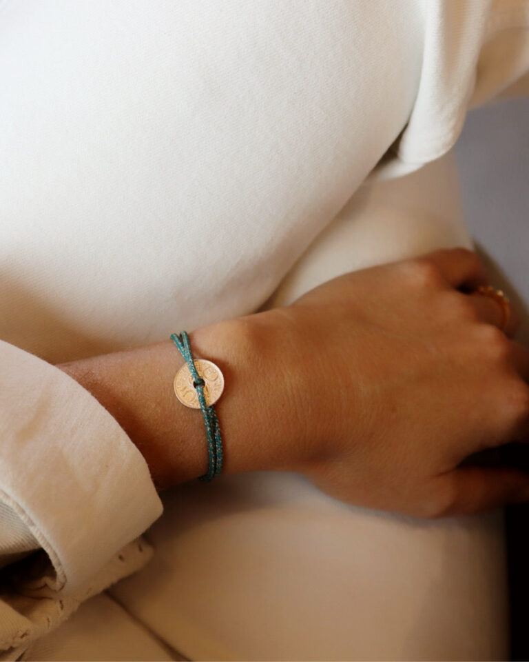 LE SOU FRANÇAIS - Bracelet Louvre - 5 centimes or - Vert Irisé
