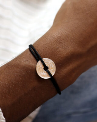 LE SOU FRANÇAIS - Bracelet Vincennes – 10 centimes argent – Noir