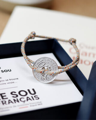 Bracelet Vincennes – 10 centimes argent – Sablais par la marque LE SOU FRANÇAIS LE SOU FRANÇAIS - Bracelet Vincennes – 10 centimes argent – Sablais