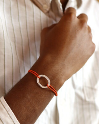 Bracelet Bastille – 10 francs argent – Orange Vif par la marque LE SOU FRANÇAIS LE SOU FRANÇAIS - Bracelet Bastille – 10 francs argent – Orange Vif