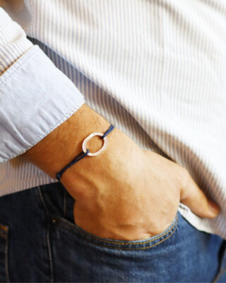 Bracelet Bastille – 10 francs argent – Marine par la marque LE SOU FRANÇAIS LE SOU FRANÇAIS - Bracelet Bastille – 10 francs argent – Marine