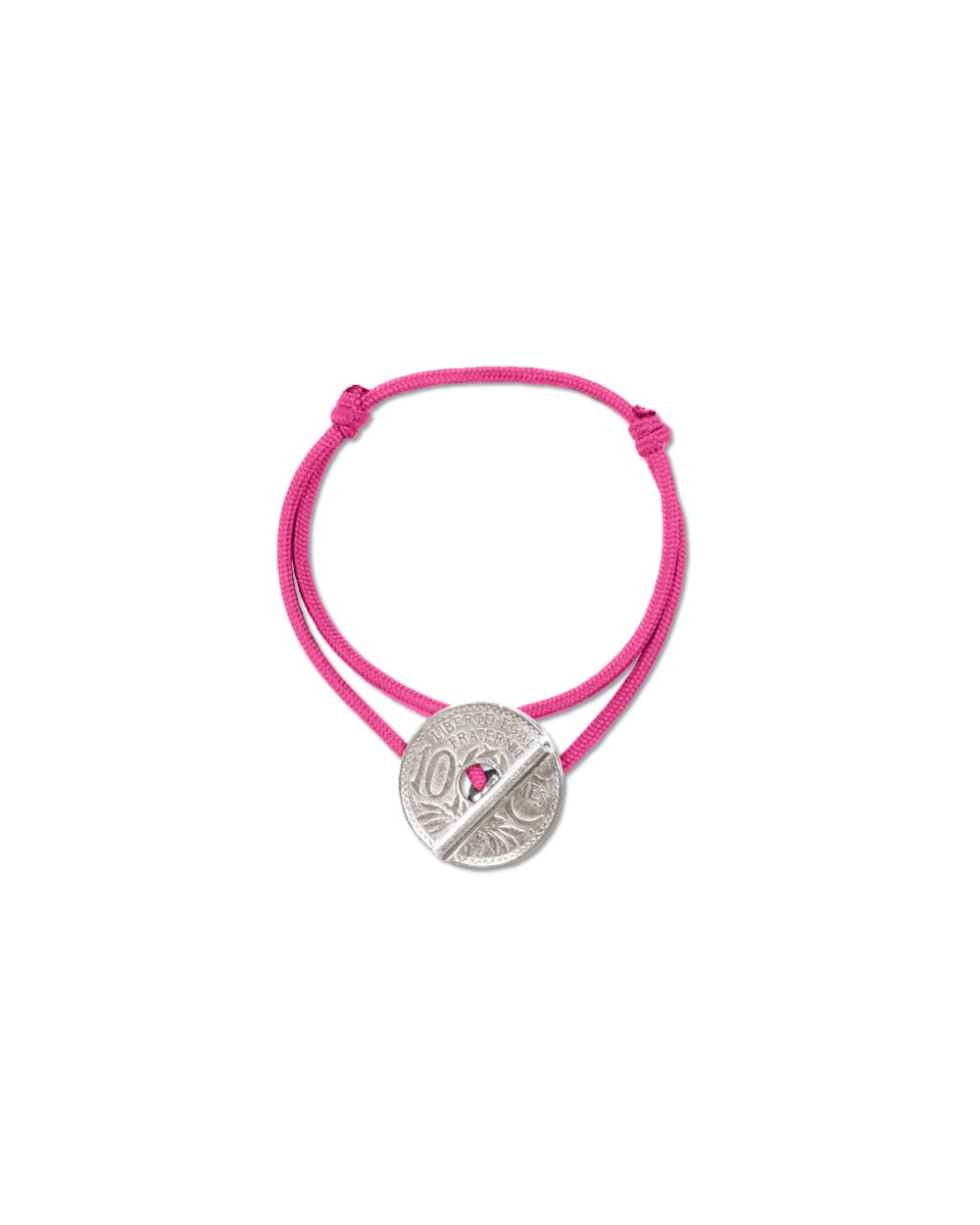 01LSF 10T 0005 Le Sou Français - Bracelet le T - 10 centimes argent - Rose Vif