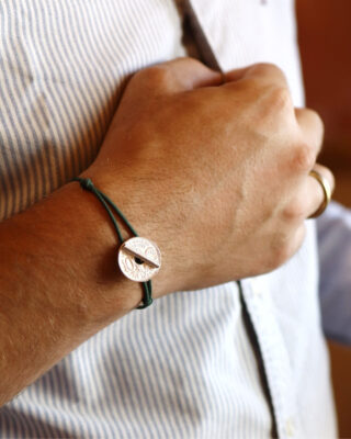LE SOU FRANÇAIS - Bracelet le T – 10 centimes argent – Kaki