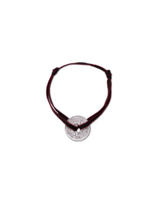 LE SOU FRANÇAIS - Bracelet Vincennes – 10 centimes argent – Plat Kaki Rouge