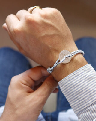 Bracelet Montmartre – 25 centimes argent – Marin par la marque LE SOU FRANÇAIS LE SOU FRANÇAIS - Bracelet Montmartre – 25 centimes argent – Marin