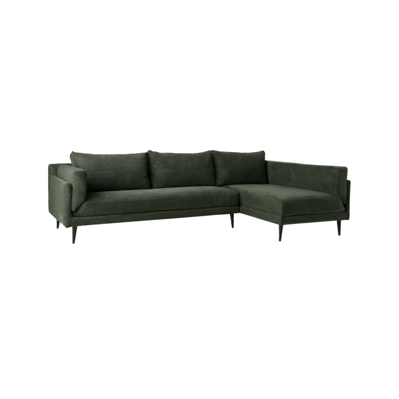 01 de canapes et fauteuils canapes d angle droit camif signature vert tissus olivier camif 100388942040 CAMIF SIGNATURE - Canapé d'angle tissu recyclé Olivier