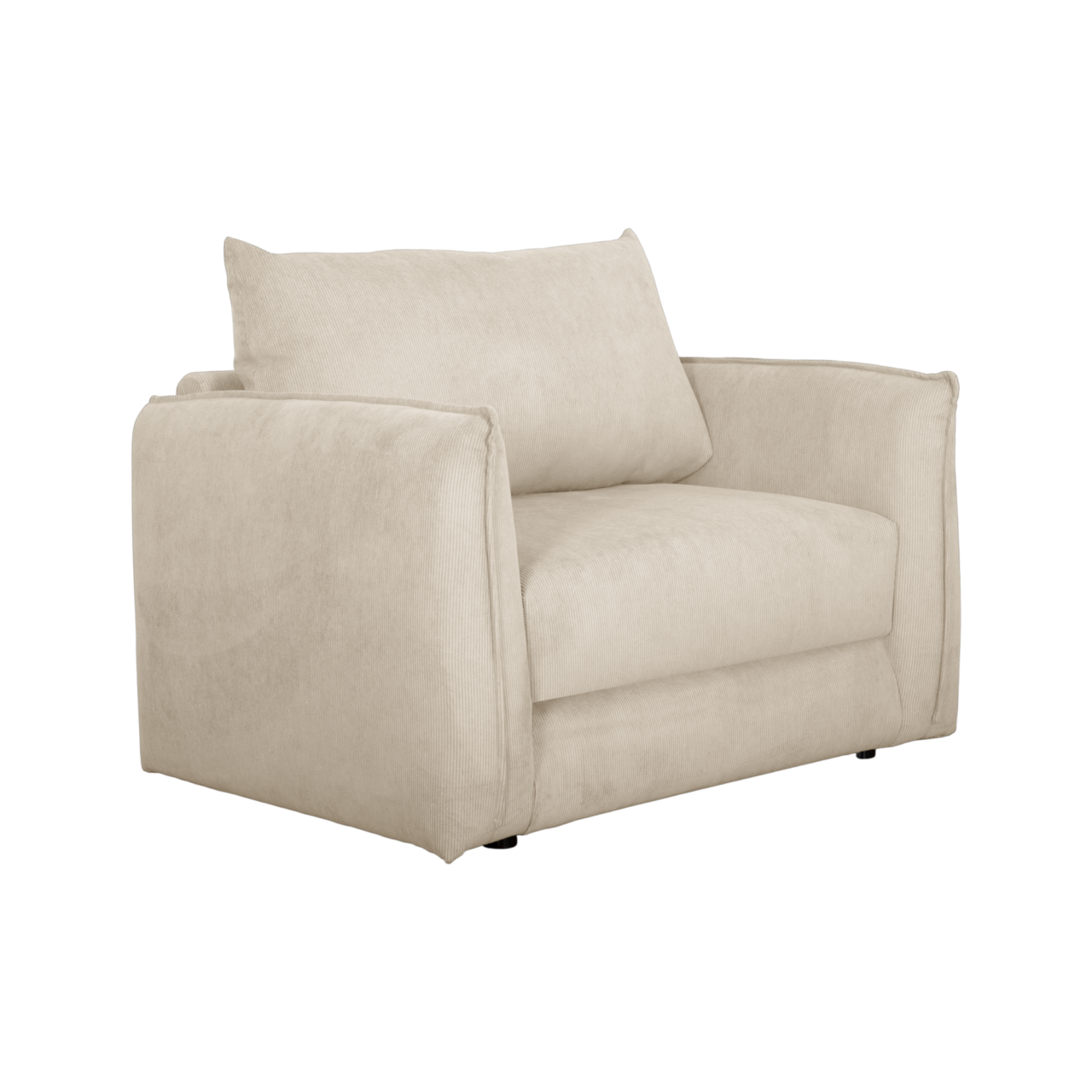 ESSENTIELS PAR CAMIF - Fauteuil déplimousse velours côtelé Onyx