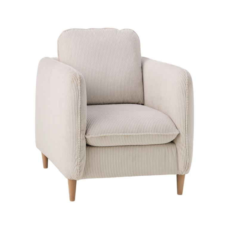 01 de canapes et fauteuils fauteuils niv inf essentiels par camif beige tissus portimo camif 100392893930 ESSENTIELS PAR CAMIF - Fauteuil velours côtelé Portimo