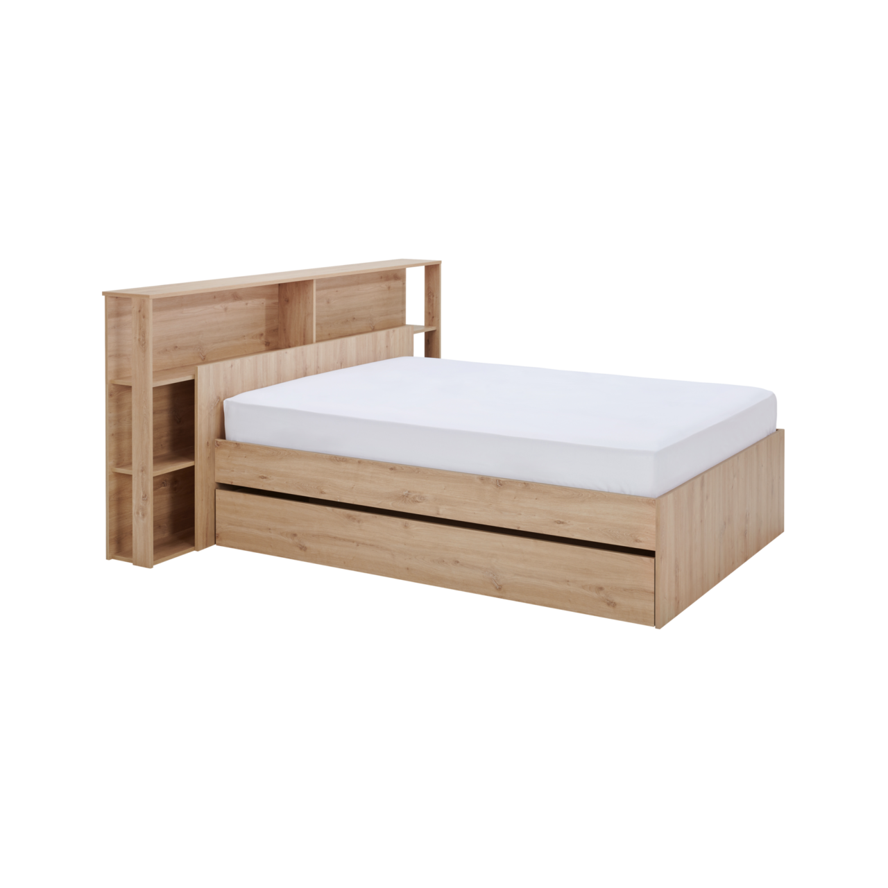 01 de chambres et dressings lits avec rangement bois clair bois nature camif 20230731 ESSENTIELS PAR CAMIF - Lit rangement Nature