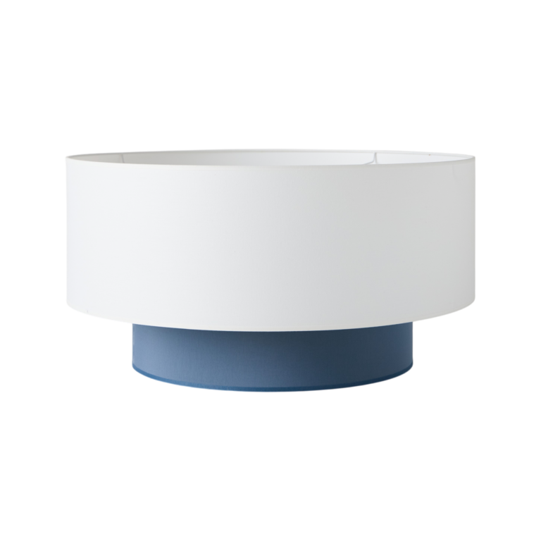 01 de deco abat jour camif bleu coton nulle camif 10039457 ESSENTIELS PAR CAMIF - Abat-jour pour suspension bleu et blanc Roxanna