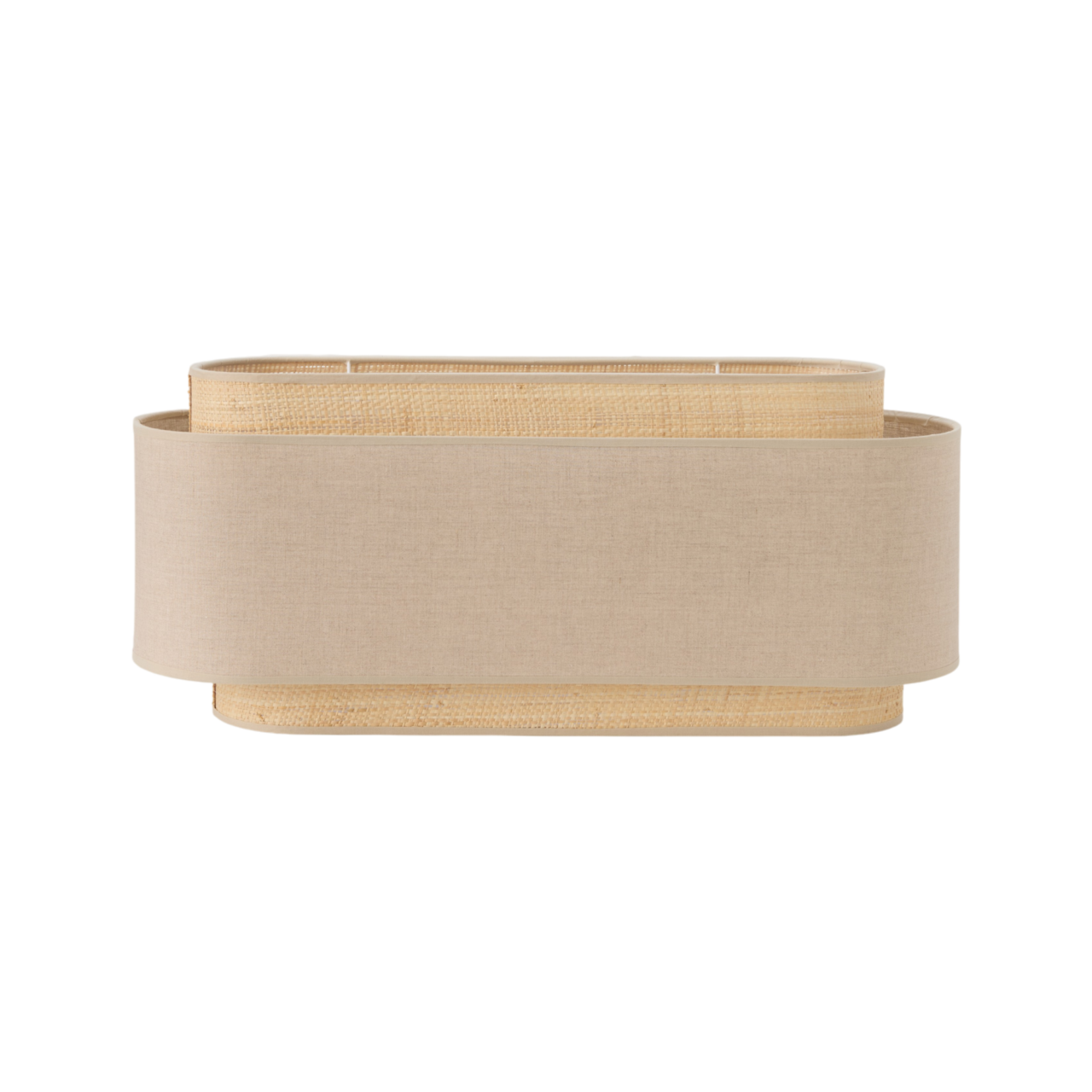 01 de deco abat jour camif signature beige tissus n camif 10039416 CAMIF SIGNATURE - Abat-jour pour suspension double ovale rabane et lin Rihanna