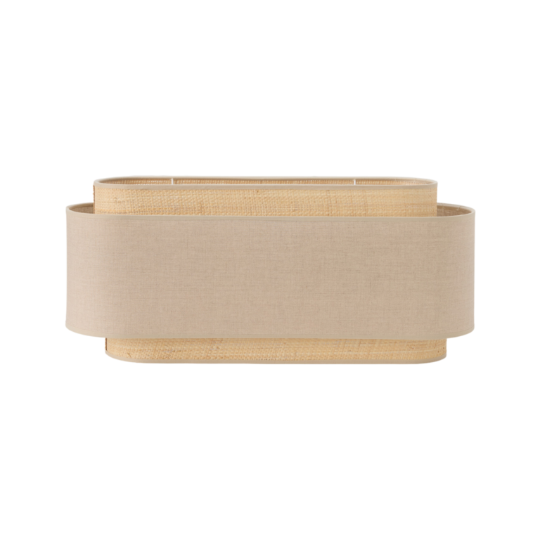 01 de deco abat jour camif signature beige tissus n camif 10039416 CAMIF SIGNATURE - Abat-jour pour suspension double ovale rabane et lin Rihanna